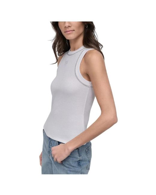 Debardeur Dj5T1380 Wht DKNY en coloris Blue
