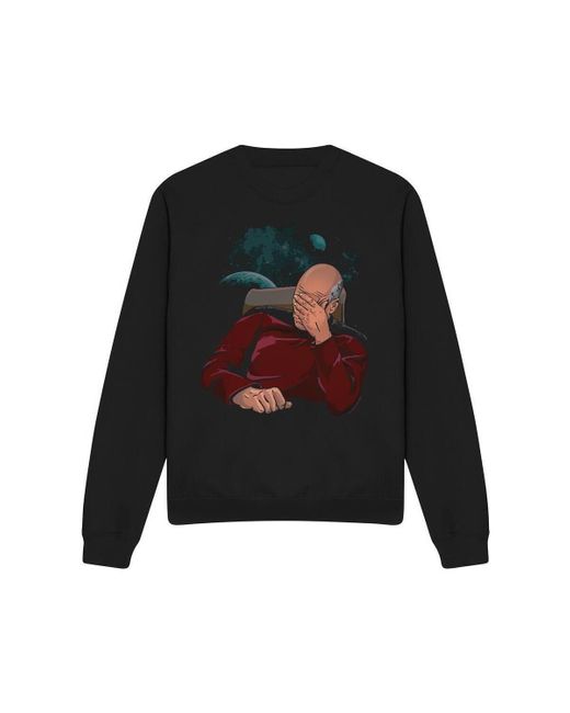 Sweat-shirt Facepalm Star Trek en coloris Black