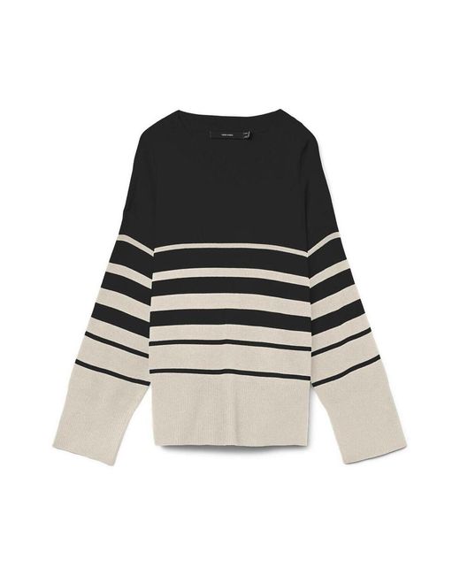 Pull Saba Stripe Vero Moda en coloris Black