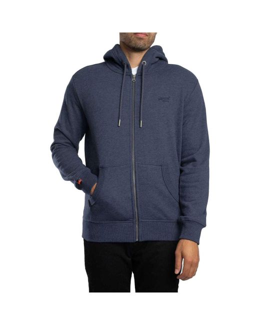Sweat-shirt Sweat à capuche zippé avec logo essentiel Superdry pour homme en coloris Blue