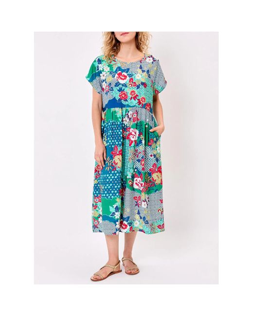 Robe Robe midi évasée fluide SAGAR La Fiancee Du Mekong en coloris Blue
