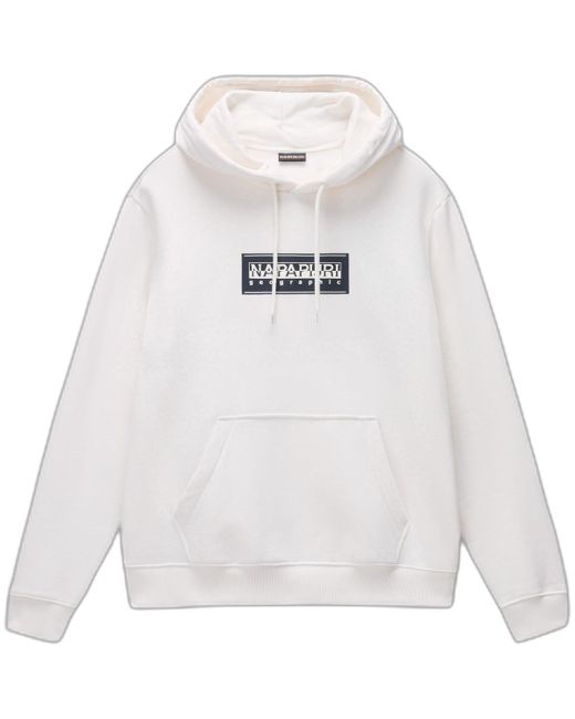 Napapijri Sweater Sweatshirt À Capuche Box Logo in het White voor heren