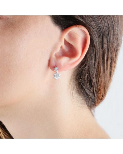 Boucles oreilles Boucles d'oreilles en argent 925/1000 recyclé et zircon Cleor en coloris Metallic
