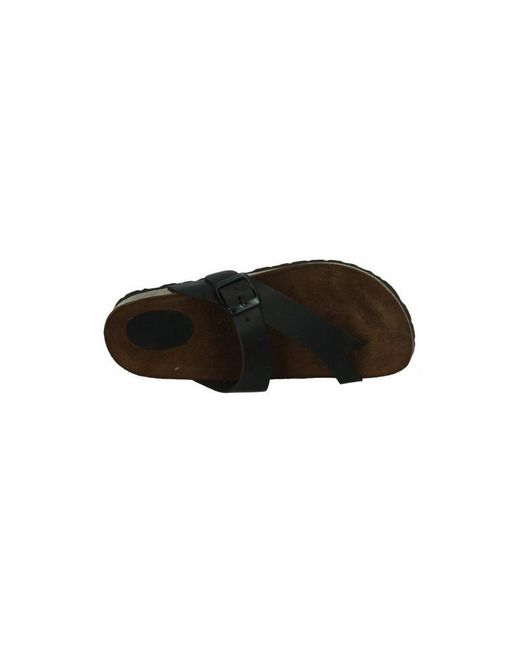 Sandales plates Interbios en coloris Black