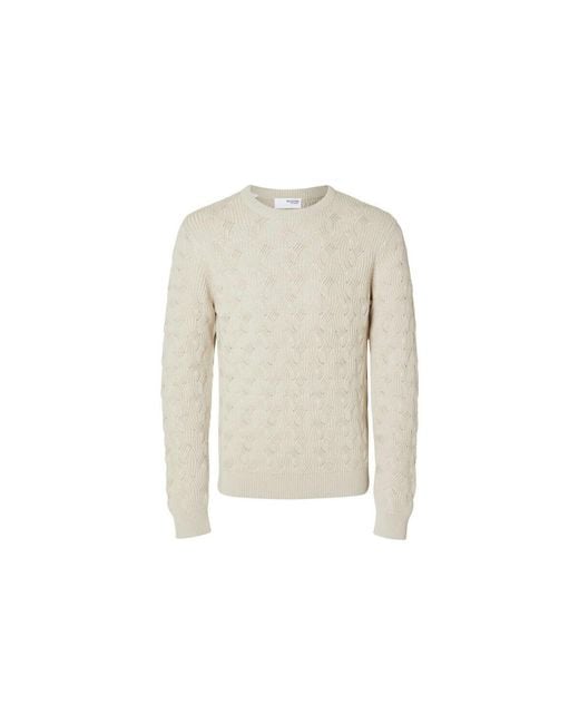 Pull 6201201 SELECTED en coloris White
