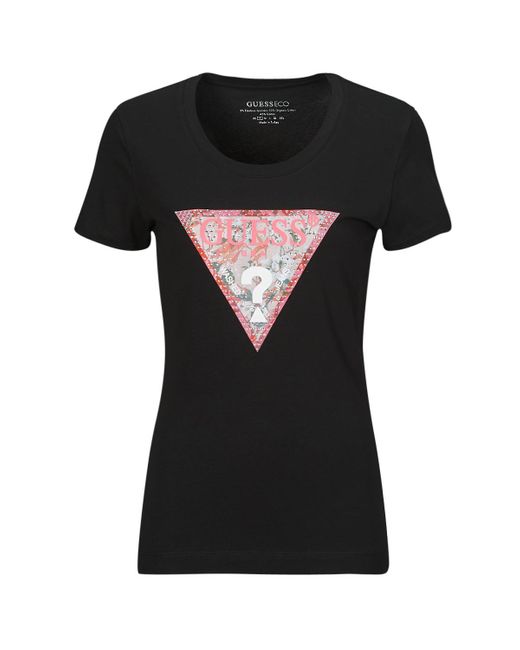 T-shirt RN SATIN TRIANGLE Guess en coloris Black