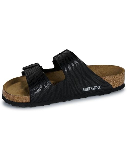 Birkenstock Slippers Arizona Syn Soft Zebra in het Black