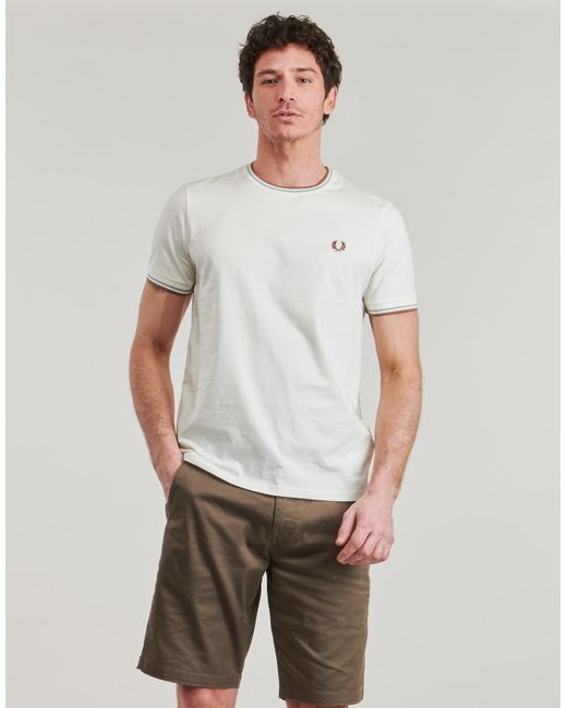 T-shirt TWIN TIPPED T-SHIRT Fred Perry pour homme en coloris Gray