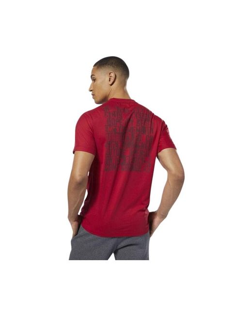 Reebok T-Shirt Korte Mouw Speedwick in het Red voor heren