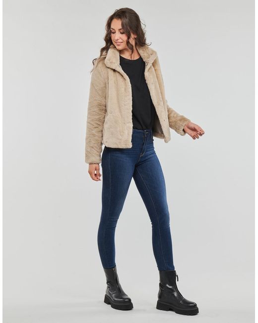 Blouson ONLNEWVIDA FAUX FUR JACKET CC OTW ONLY en coloris Natural