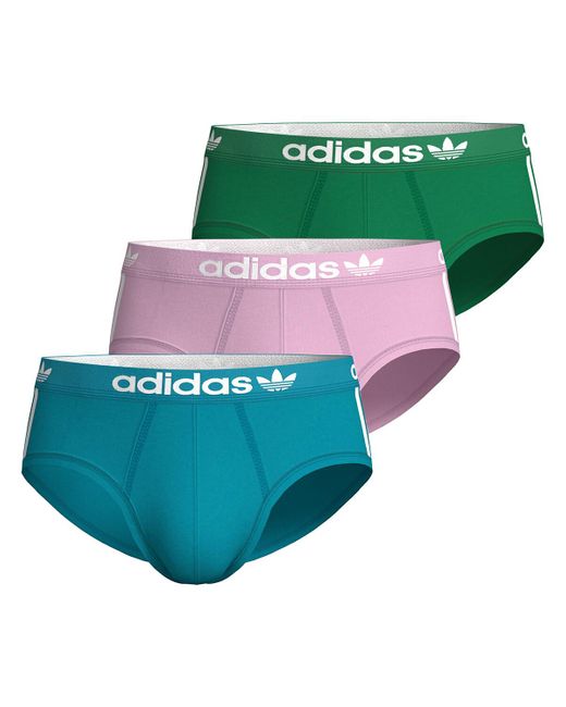 Slips Lot de 3 slips Coton Flex 3 Stripes Adidas pour homme en coloris Green