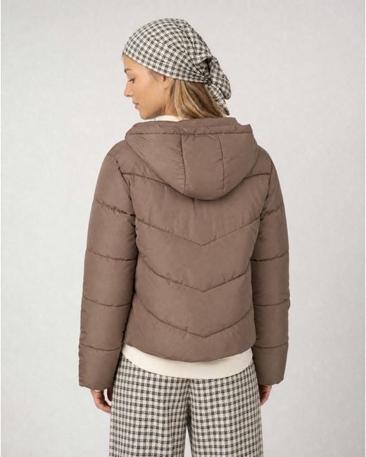 ONLY Donsjas Onlclair Puffer Hood Jacket in het Brown