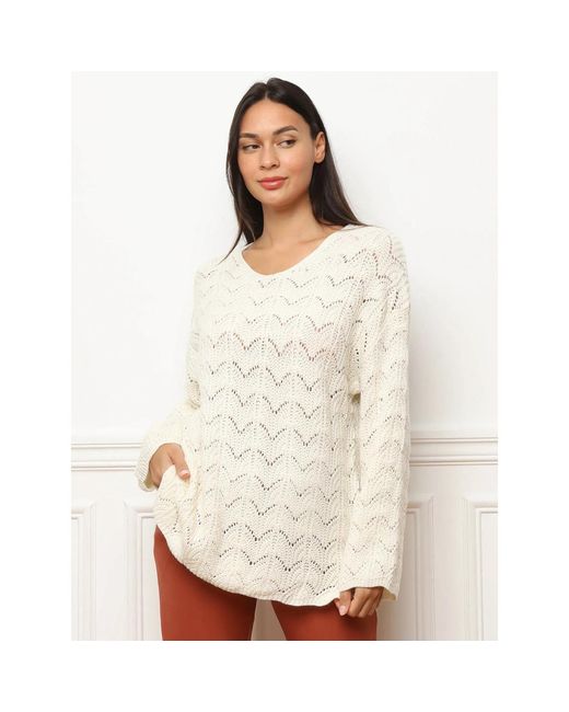 Pull Pulls Pour Femme La Modeuse en coloris White