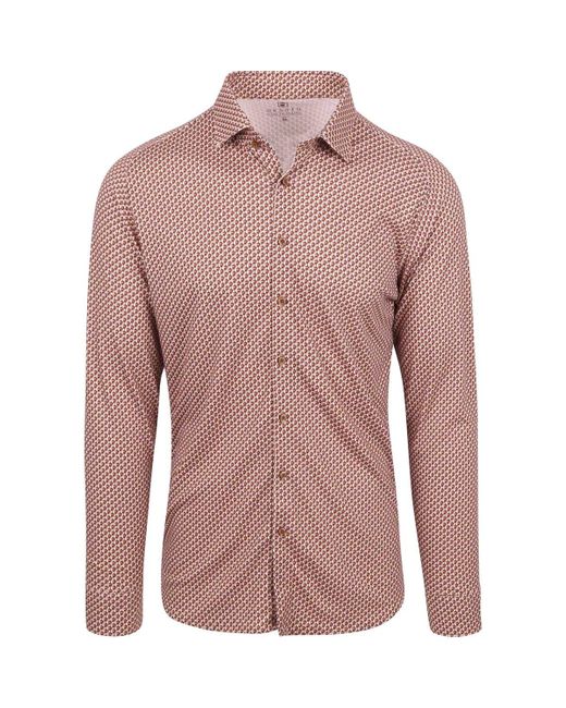 DESOTO Overhemd Lange Mouw Overhemd Fundamental Vibes Print in het Purple voor heren