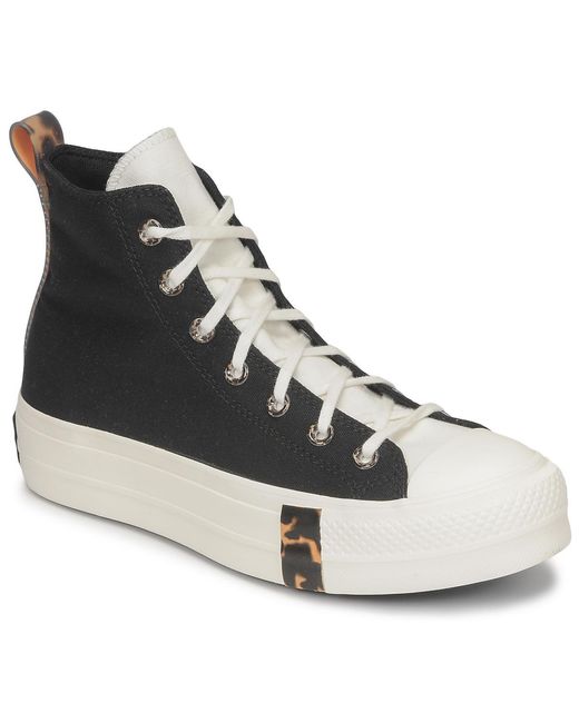 Sneakers Alte Chuck Taylor All Star Lift Platform Tortoise di Converse in Black