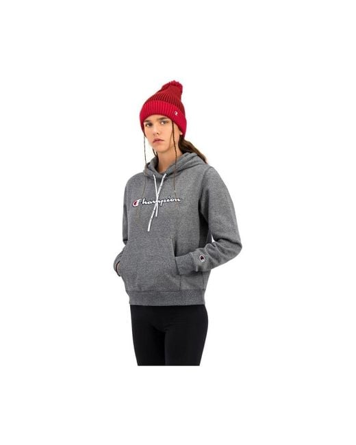 champion satin script hoodie sweatshirt