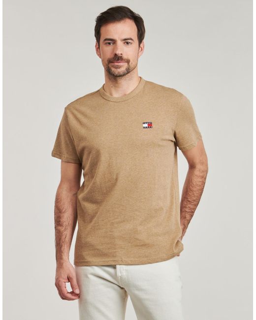 Tommy Hilfiger T-Shirt Korte Mouw Tjm Reg Badge Tee Ext in het Natural voor heren