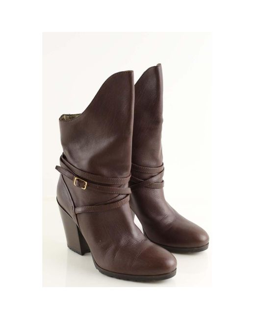 Boots Boots en cuir marron Vanessa Bruno en coloris Brown