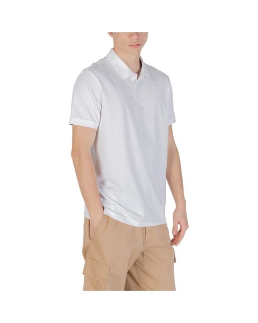 Calvin Klein Polo Shirt Korte Mouw Ss Smooth Cotton Solid Lv040Hm281 in het White voor heren