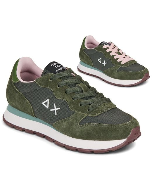 Sun 68 Lage Sneakers Ally Solid in het Green