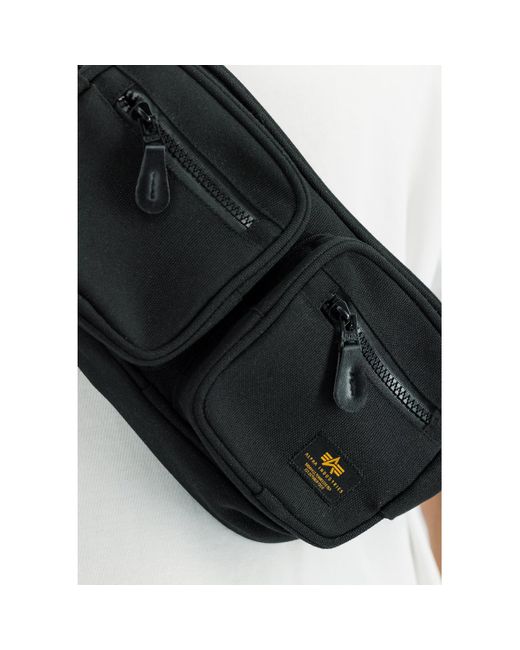 Sac Bandouliere Label Waist Bag - black Alpha Industries pour homme