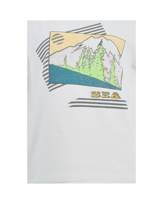 T-shirt T-shirt en coton blanc Sea en coloris Blue