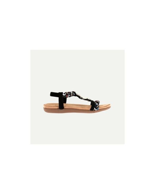 Sandales plates SANDALES FEMME NOIR Les Filles Du Sud en coloris White