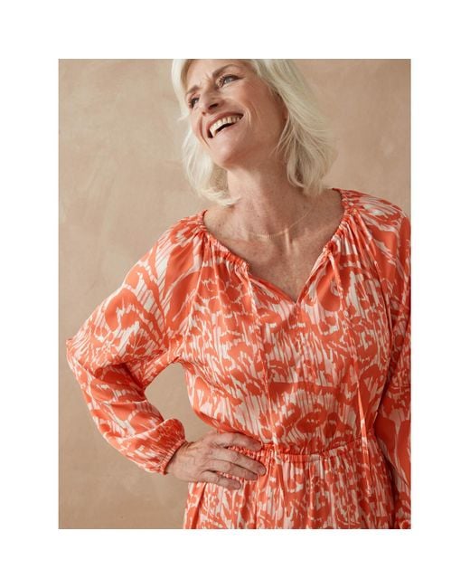 Robe by - Robe satinée coupe ample Daxon en coloris Orange