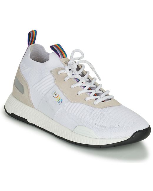 BOSS by HUGO BOSS Lage Sneakers Titanium Runn Pride in het Wit voor heren -  Bespaar 30% - Lyst