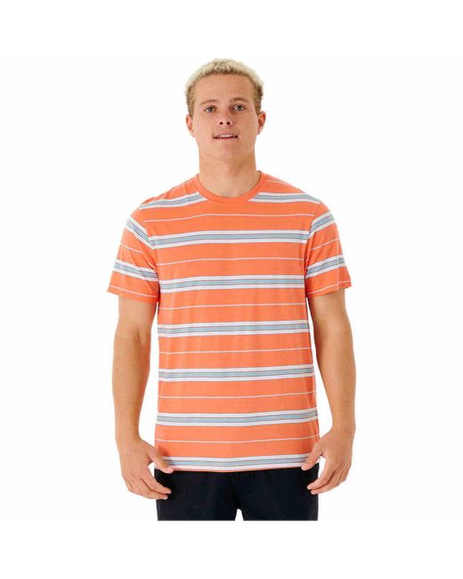 Polo SURF REVIVAL STRIPE TEE Rip Curl pour homme en coloris Orange