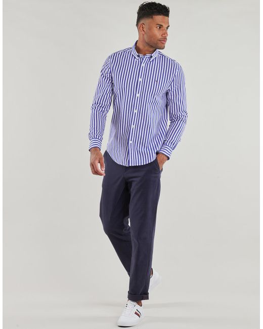 Tommy Hilfiger Overhemd Lange Mouw Flex Poplin Bold Stripe Rf Shirt in het Blue voor heren