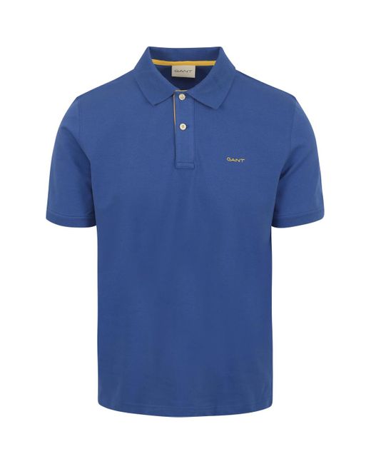 T-shirt Contrast Piqué Polo Bleu Gant pour homme en coloris Blue