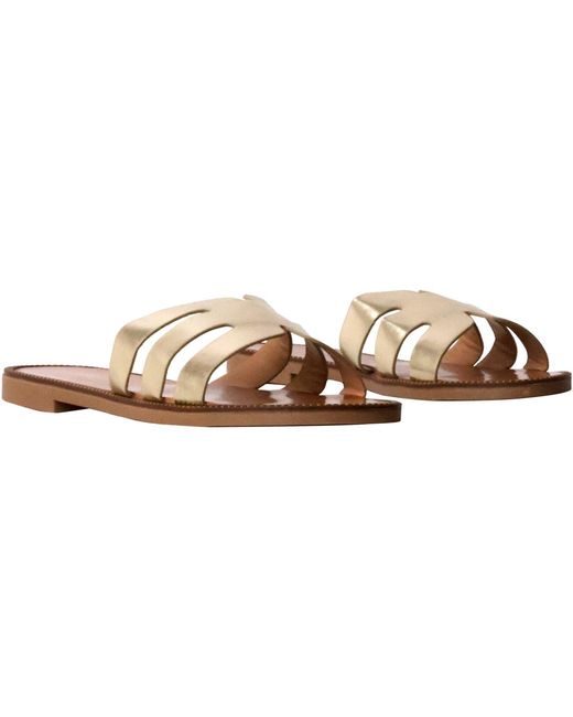 Sandales plates Mules Plates Cuir La Bottine Souriante Paris Super Mode en coloris Brown