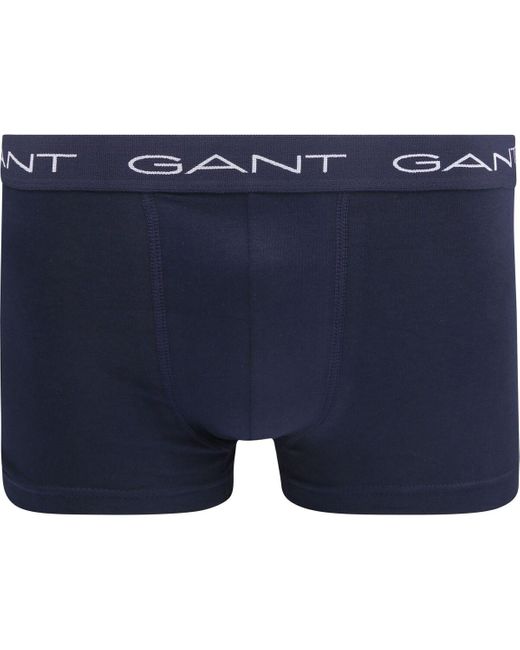 Gant Boxers Boxershorts Trunk 3-Pack Donkerblauw in het Blue voor heren