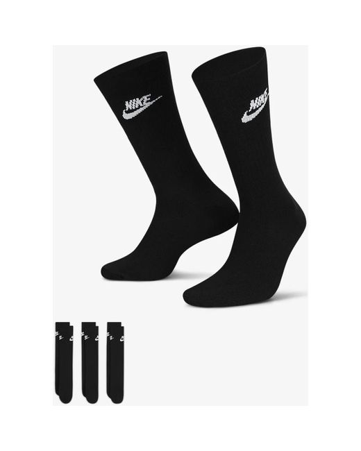 Chaussettes de sports LOT DE 3 PAIRES DE CHAUSSETTES BLACK 42 A 48 Nike pour homme