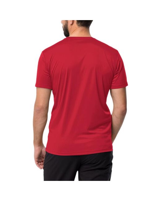 T-shirt Tech T Jack Wolfskin pour homme en coloris Red