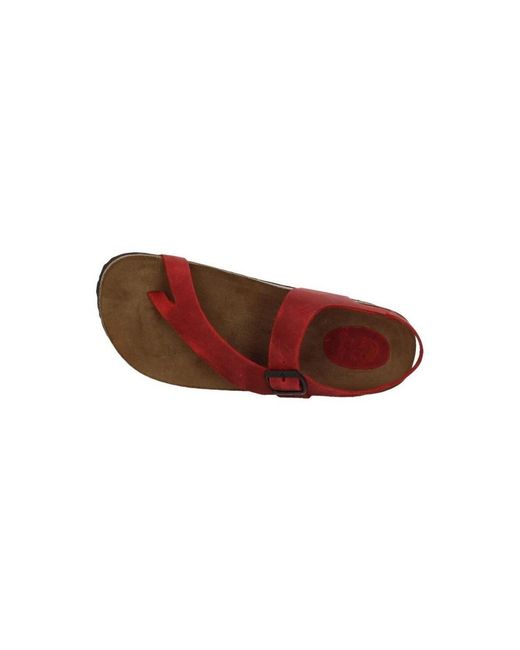 Sandales plates Interbios en coloris Red