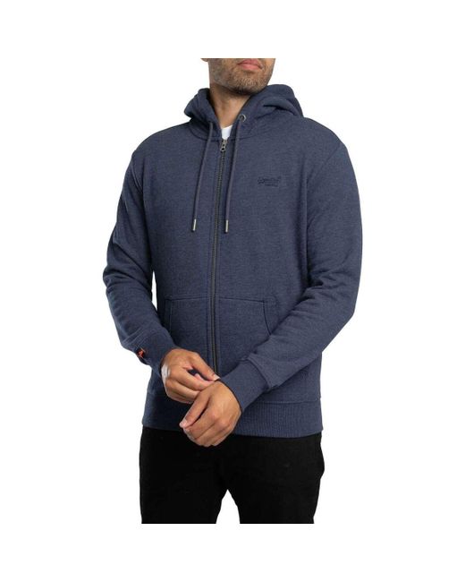 Sweat-shirt Sweat à capuche zippé avec logo essentiel Superdry pour homme en coloris Blue