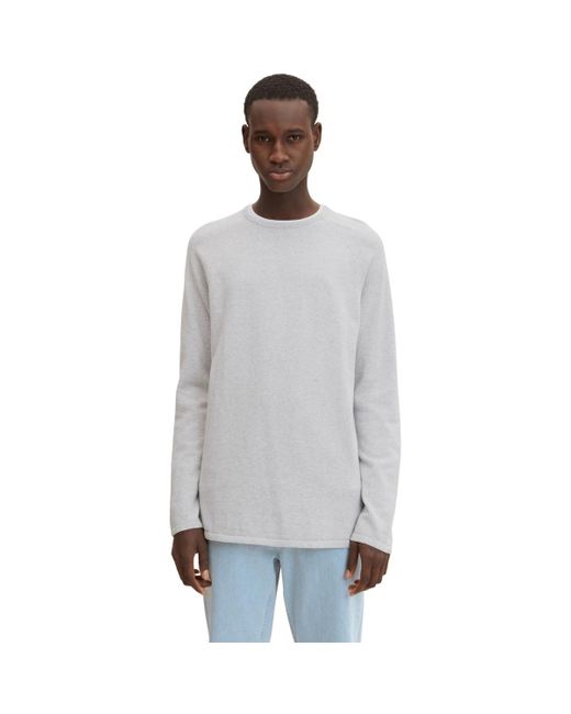 Pull Strickpullover Pullover R-Neck Tom Tailor pour homme en coloris Gray