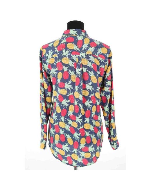 Chemise Chemise en soie multicolore Equipment en coloris Blue