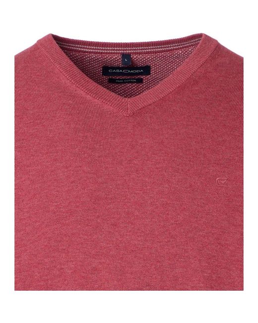 Sweatshirts Pull Col-V Fresh Brick CASA MODA pour homme en coloris Pink