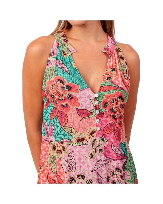 Robe courte Robe estivale Patchwork Admas en coloris Red