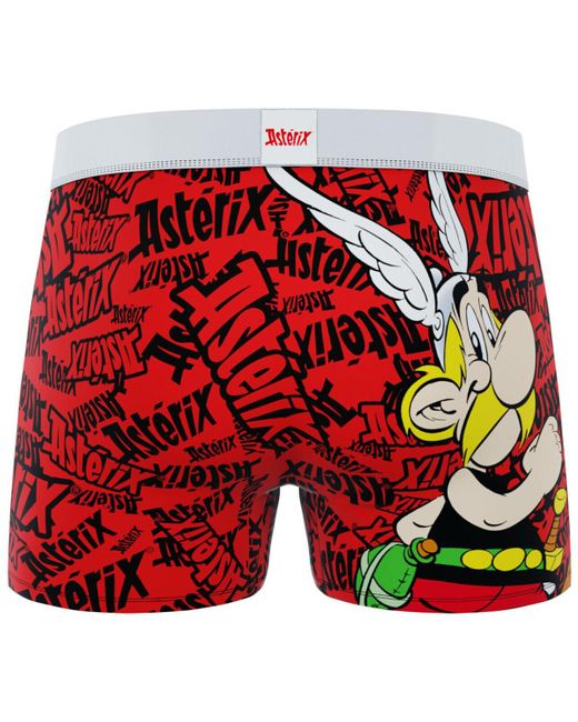 FREEGUN Asterix, boxershorts voor kinderen, zacht, ademend en comfortabel (4 stuks), Turkoois/Grijs/Rood/Geel, 8-10 Jaar