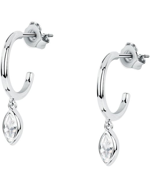 Boucles oreilles Boucles d'oreilles en argent 925/1000 recyclé et zircon Cleor en coloris White