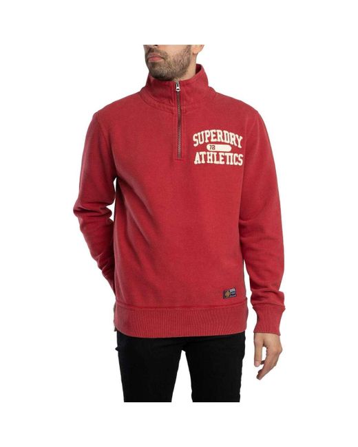 Sweat-shirt Sweat-shirt athlétique vintage à demi-zip Superdry pour homme en coloris Red