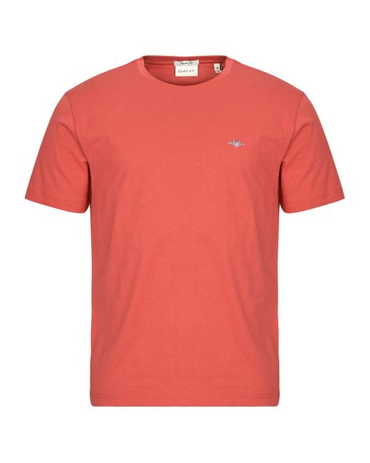 T-Shirt Reg Shield Ss T-Shirt di Gant in Orange da Uomo