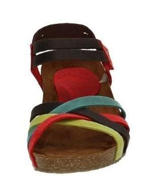 Sandales compensées Interbios en coloris Red