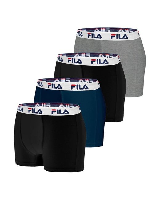 Boxers Lot de 4 Boxers coton FU5016 Uni Fila pour homme en coloris Black