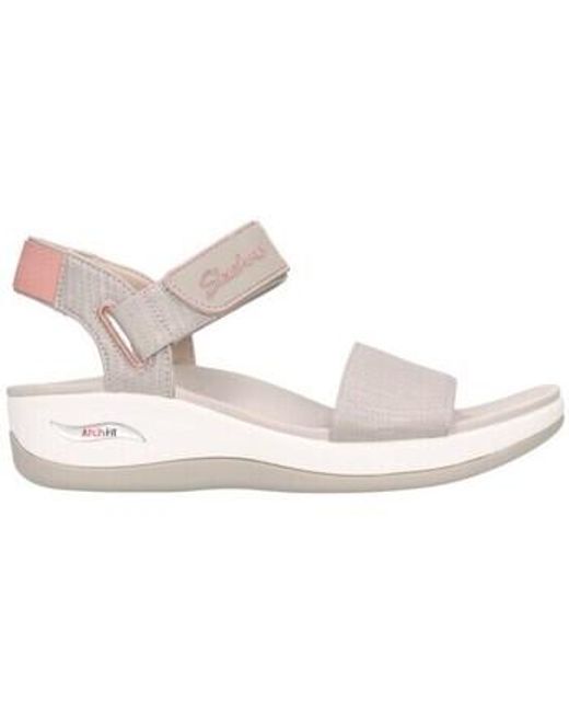 Sandales 163310 TPPK Mujer Taupe Skechers en coloris White
