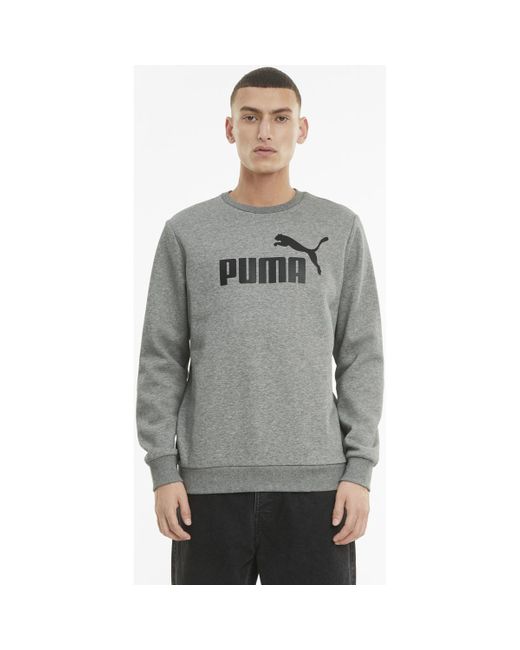Sweat À Col Rond Essentials Big Logo PUMA pour homme en coloris Gray